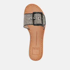 DASA WIDE SANDALS BLACK NATURAL RAFFIA^Dolce Vita Discount