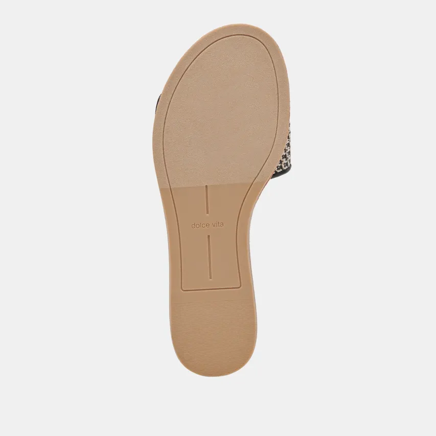 DASA WIDE SANDALS BLACK NATURAL RAFFIA^Dolce Vita Discount