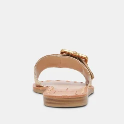 DASA WIDE SANDALS GOLD CRACKLED LEATHER^Dolce Vita New