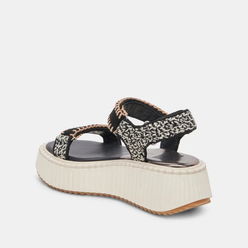 DEBRA SANDALS BLACK WHITE NUBUCK^Dolce Vita Clearance