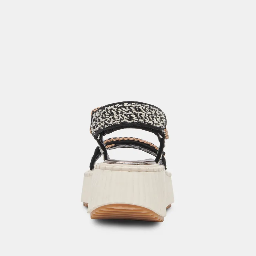 DEBRA SANDALS BLACK WHITE NUBUCK^Dolce Vita Clearance