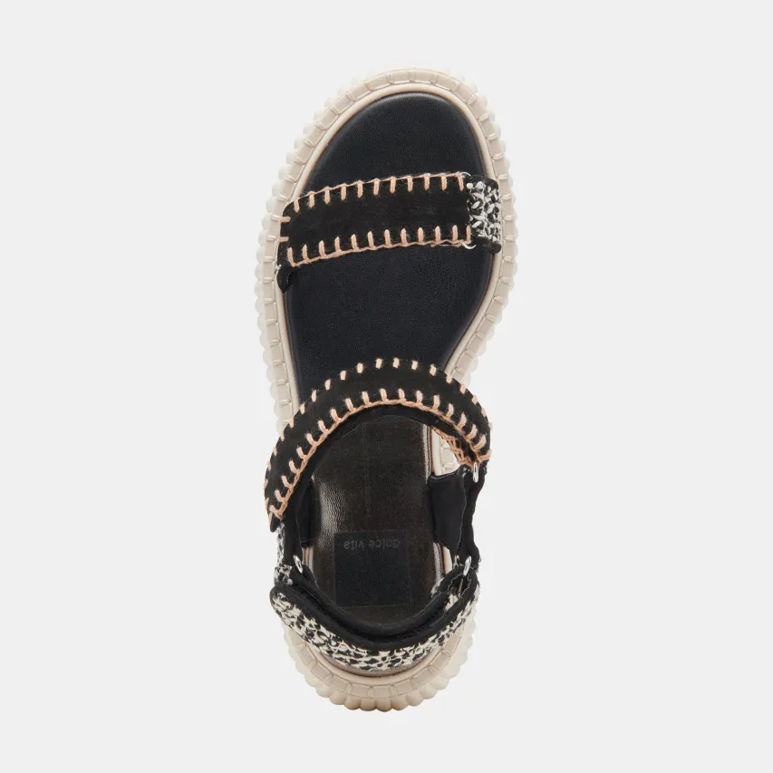 DEBRA SANDALS BLACK WHITE NUBUCK^Dolce Vita Clearance