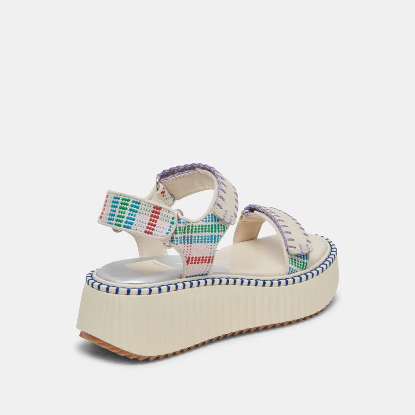 DEBRA SANDALS IVORY MULTI NUBUCK^Dolce Vita New