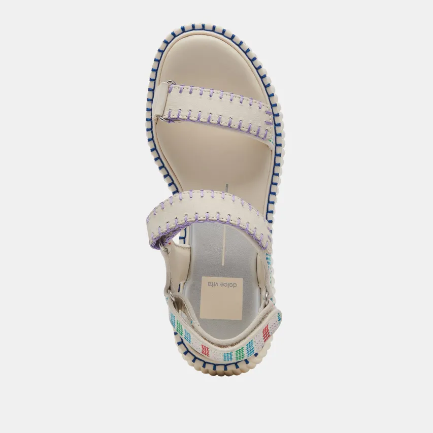 DEBRA SANDALS IVORY MULTI NUBUCK^Dolce Vita New