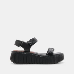 DEBRA SANDALS MIDNIGHT EMBOSSED LEATHER^Dolce Vita Best