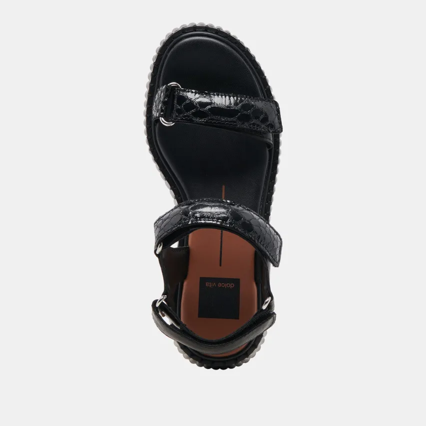 DEBRA SANDALS MIDNIGHT EMBOSSED LEATHER^Dolce Vita Best