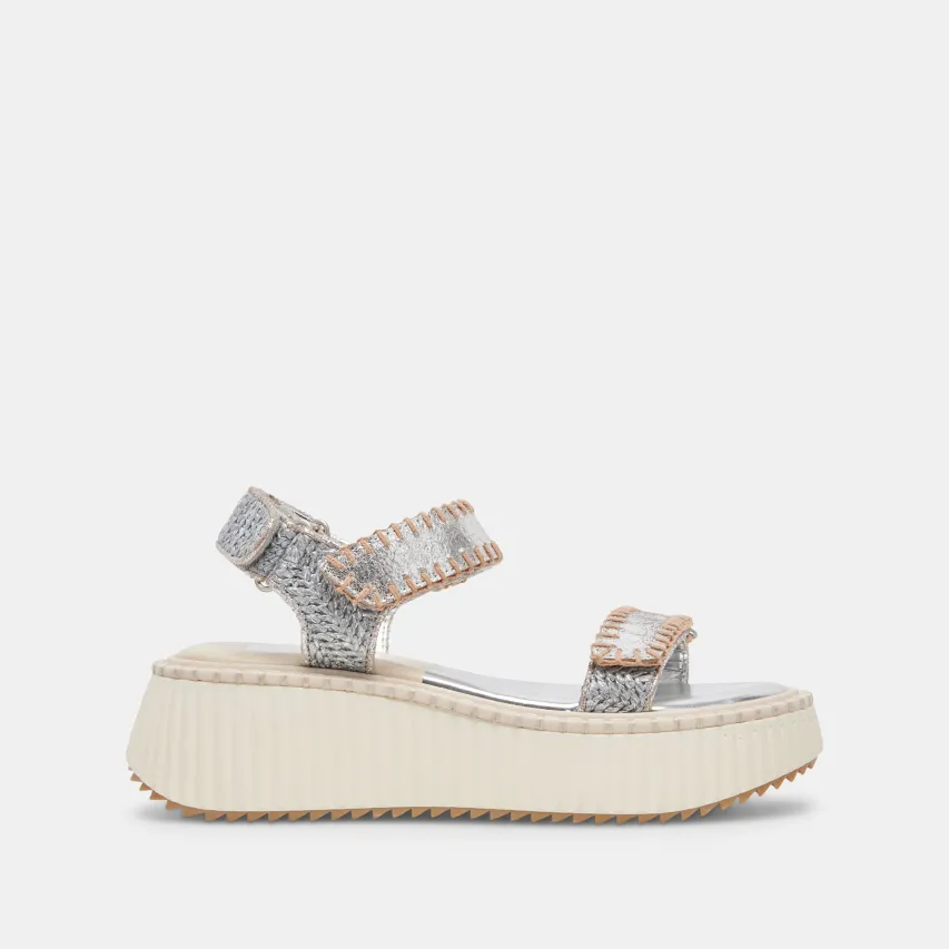 DEBRA SANDALS SILVER DISTRESSED LEATHER^Dolce Vita Clearance