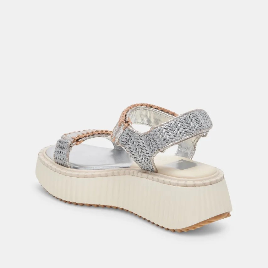 DEBRA SANDALS SILVER DISTRESSED LEATHER^Dolce Vita Clearance