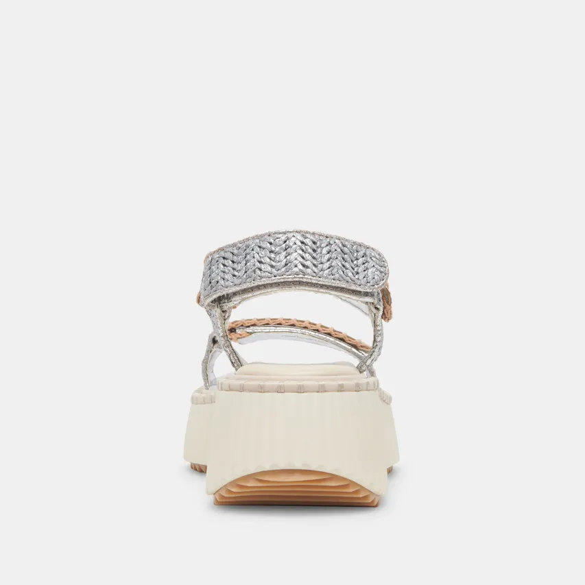 DEBRA SANDALS SILVER DISTRESSED LEATHER^Dolce Vita Clearance