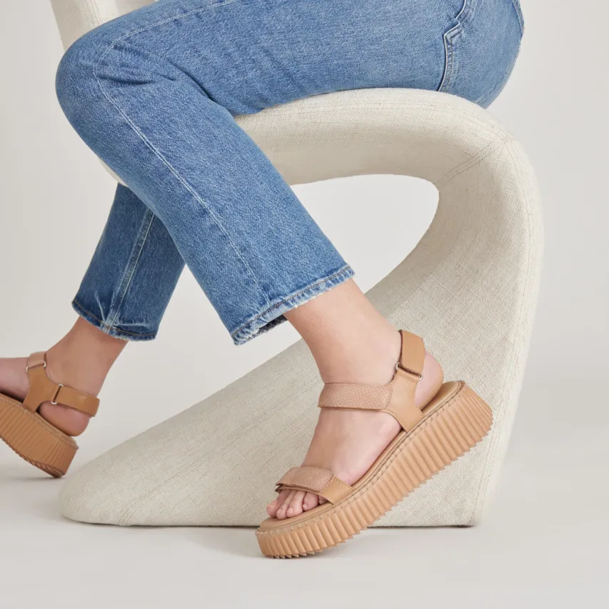 DEBRA SANDALS TOFFEE EMBOSSED LEATHER^Dolce Vita Online