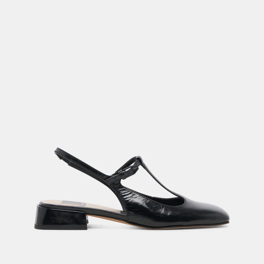 DEIDRA FLATS MIDNIGHT CRINKLE PATENT LEATHER^Dolce Vita Outlet