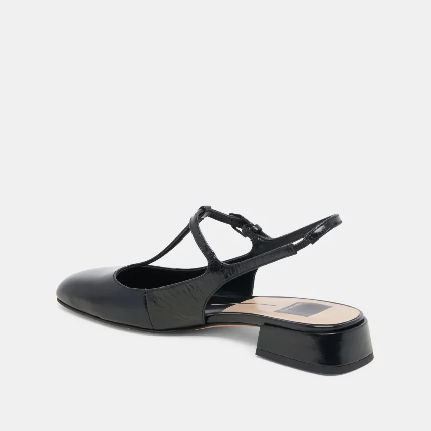 DEIDRA FLATS MIDNIGHT CRINKLE PATENT LEATHER^Dolce Vita Outlet
