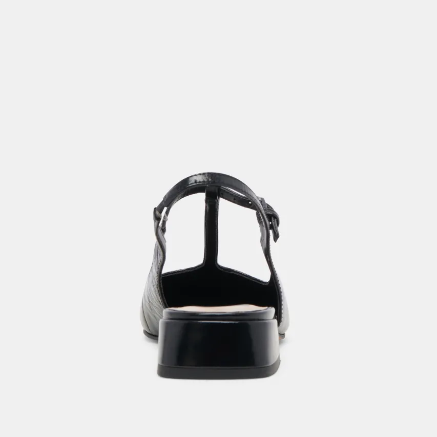DEIDRA FLATS MIDNIGHT CRINKLE PATENT LEATHER^Dolce Vita Outlet