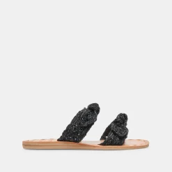 DINAH WIDE SANDALS ONYX RAFFIA^Dolce Vita Fashion