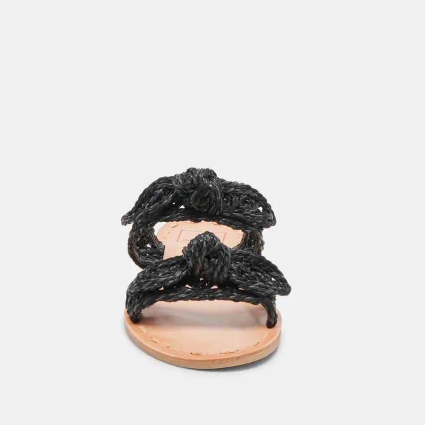DINAH WIDE SANDALS ONYX RAFFIA^Dolce Vita Fashion