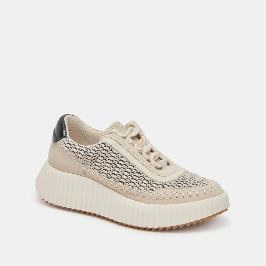 DOLEN SNEAKERS BLACK NATURAL RAFFIA^Dolce Vita Outlet