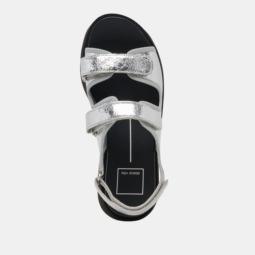 DUBAI SANDALS SILVER DISTRESSED LEATHER^Dolce Vita Outlet