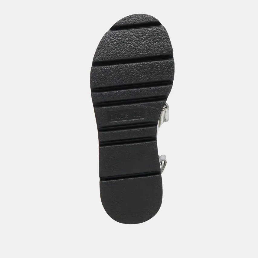 DUBAI SANDALS SILVER DISTRESSED LEATHER^Dolce Vita Outlet