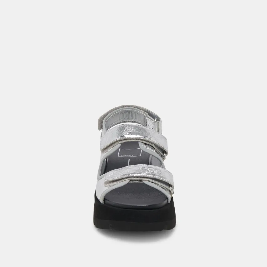 DUBAI SANDALS SILVER DISTRESSED LEATHER^Dolce Vita Outlet