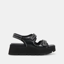 DUBAI STUD SANDALS MIDNIGHT CRINKLE PATENT^Dolce Vita Sale