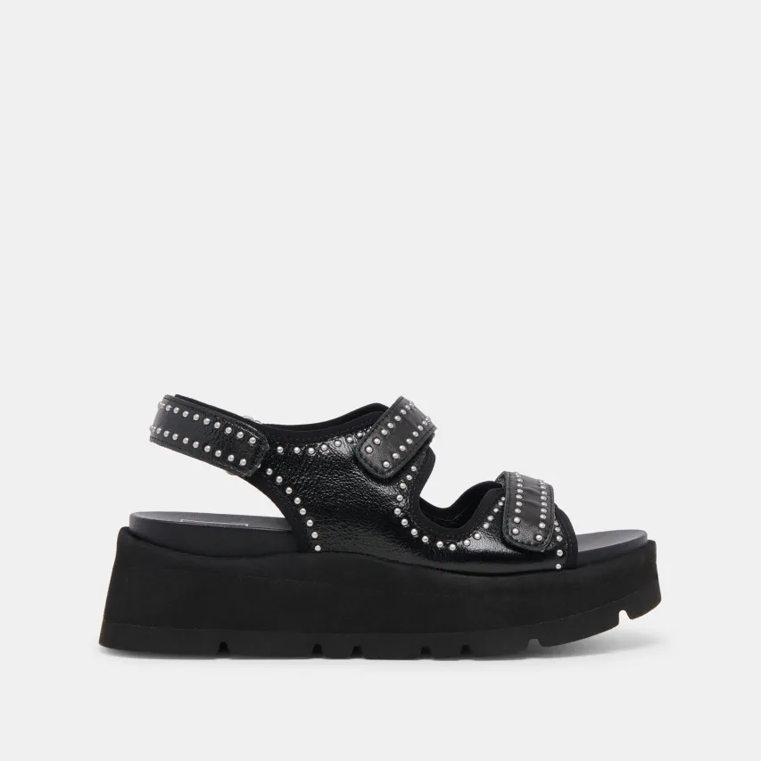 DUBAI STUD SANDALS MIDNIGHT CRINKLE PATENT^Dolce Vita Sale