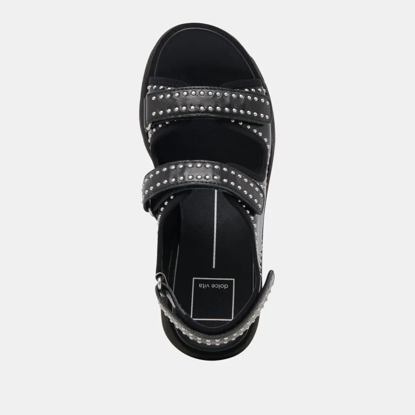 DUBAI STUD SANDALS MIDNIGHT CRINKLE PATENT^Dolce Vita Sale