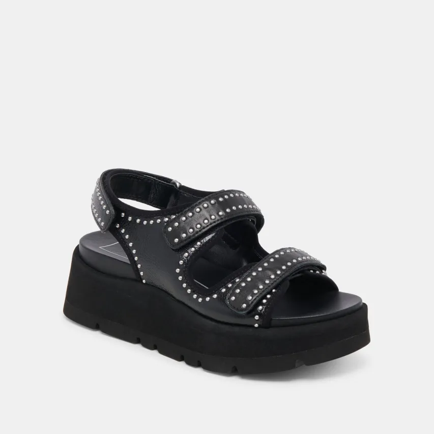 DUBAI STUD SANDALS MIDNIGHT CRINKLE PATENT^Dolce Vita Sale