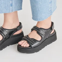 DUBAI STUD SANDALS MIDNIGHT CRINKLE PATENT^Dolce Vita Sale