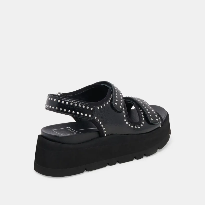 DUBAI STUD SANDALS MIDNIGHT CRINKLE PATENT^Dolce Vita Sale