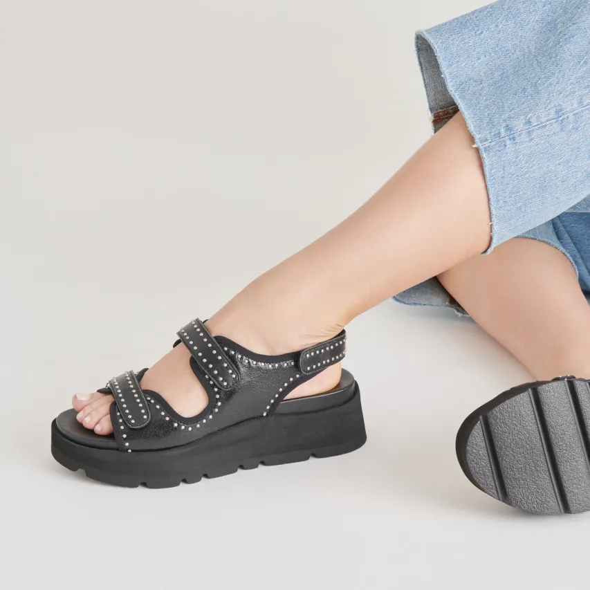 DUBAI STUD SANDALS MIDNIGHT CRINKLE PATENT^Dolce Vita Sale
