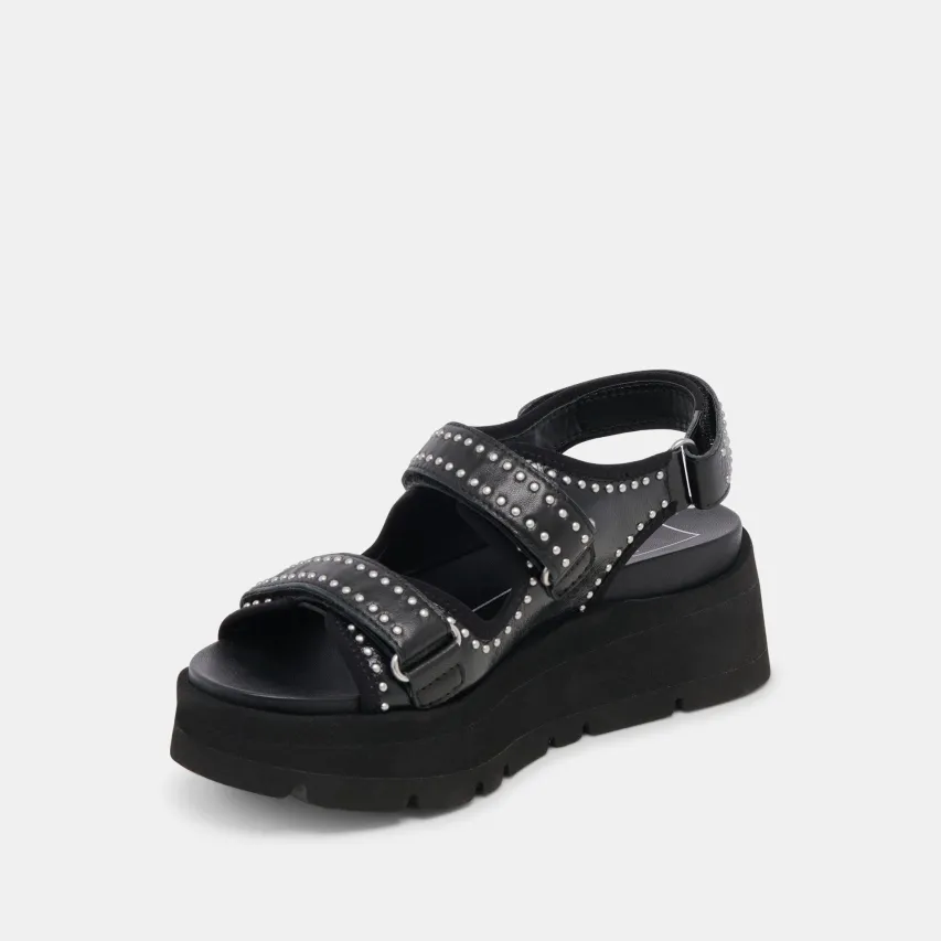 DUBAI STUD SANDALS MIDNIGHT CRINKLE PATENT^Dolce Vita Sale