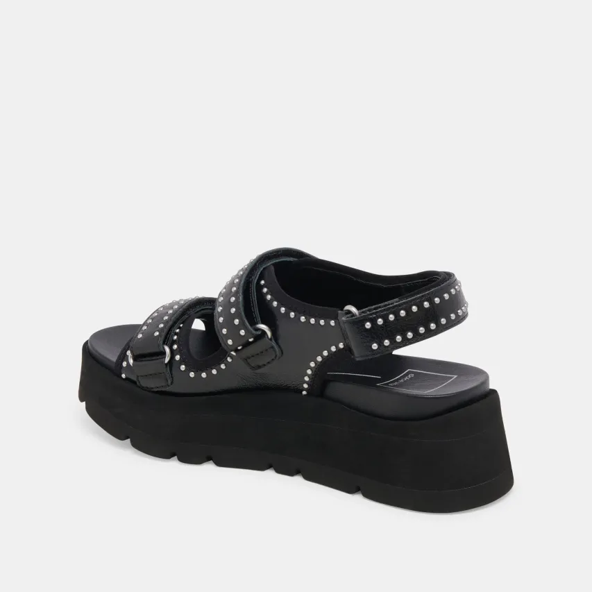 DUBAI STUD SANDALS MIDNIGHT CRINKLE PATENT^Dolce Vita Sale