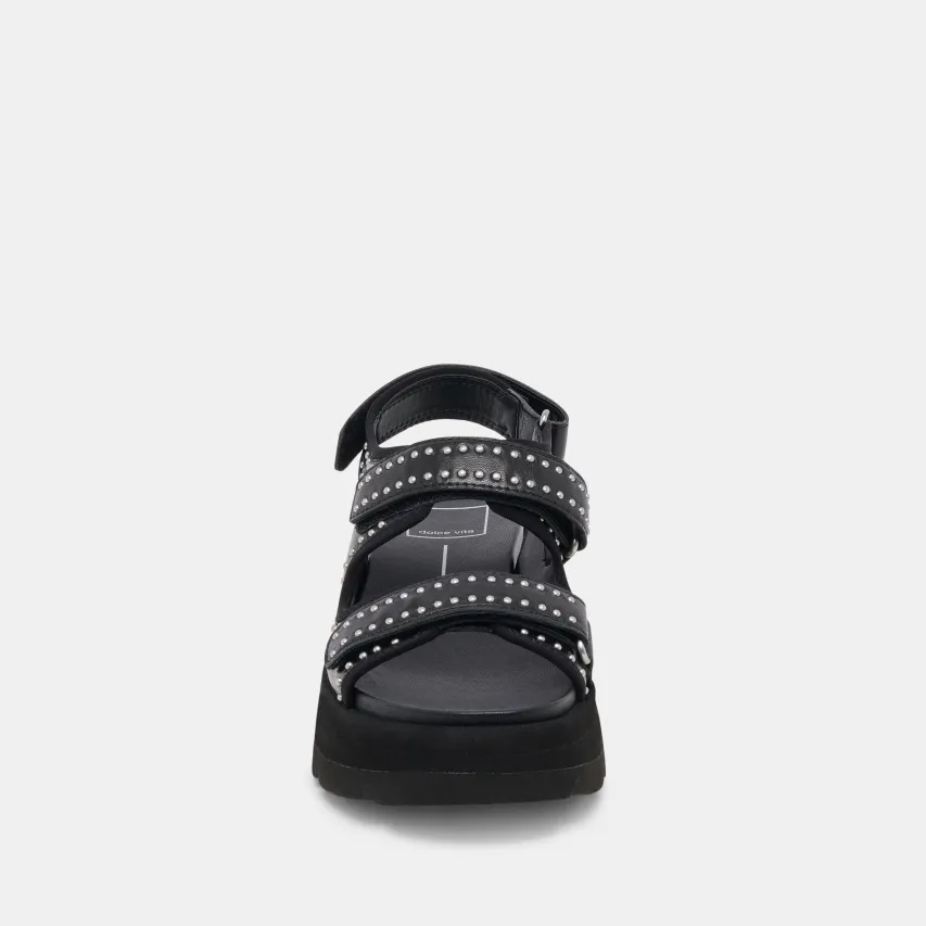 DUBAI STUD SANDALS MIDNIGHT CRINKLE PATENT^Dolce Vita Sale