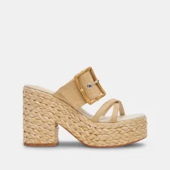 EDWINA HEELS LT NATURAL RAFFIA^Dolce Vita Best