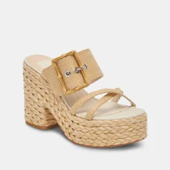 EDWINA HEELS LT NATURAL RAFFIA^Dolce Vita Best