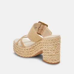 EDWINA HEELS LT NATURAL RAFFIA^Dolce Vita Best