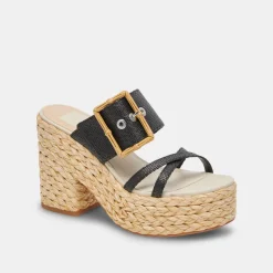 EDWINA HEELS ONYX RAFFIA^Dolce Vita Online