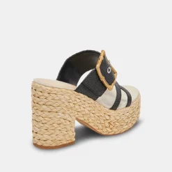 EDWINA HEELS ONYX RAFFIA^Dolce Vita Online
