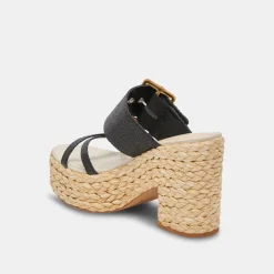 EDWINA HEELS ONYX RAFFIA^Dolce Vita Online