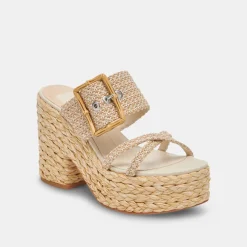 EDWINA HEELS WHITE NATURAL RAFFIA^Dolce Vita Sale