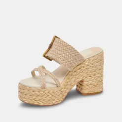 EDWINA HEELS WHITE NATURAL RAFFIA^Dolce Vita Sale
