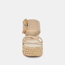 EDWINA HEELS WHITE NATURAL RAFFIA^Dolce Vita Sale