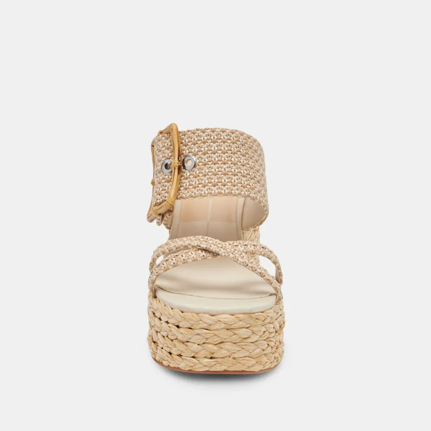 EDWINA HEELS WHITE NATURAL RAFFIA^Dolce Vita Sale