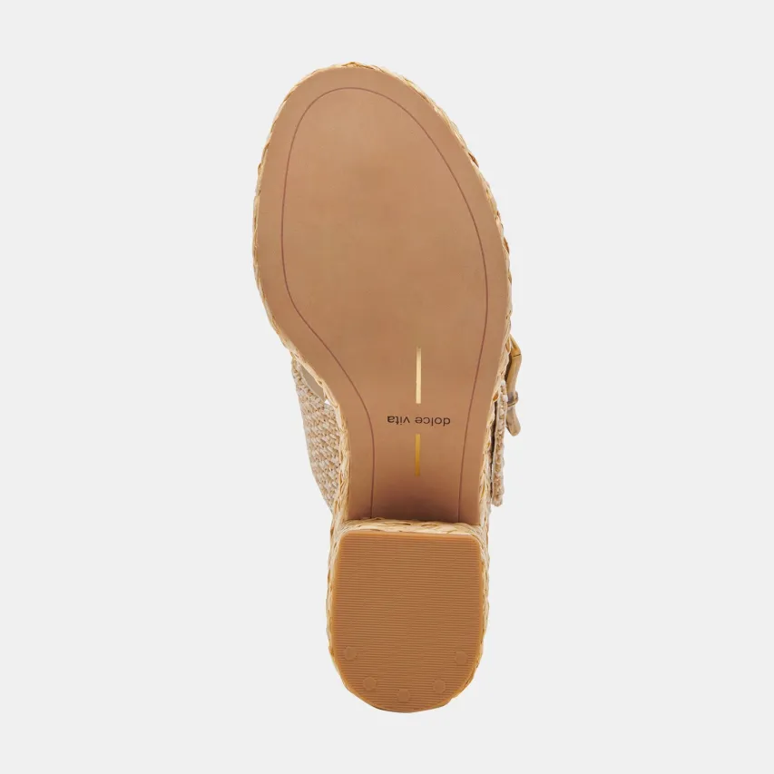 EDWINA HEELS WHITE NATURAL RAFFIA^Dolce Vita Sale