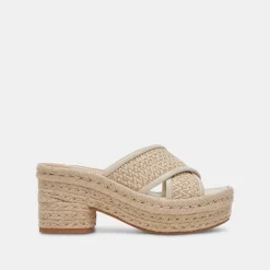 ELDORA HEELS NATURAL WHITE RAFFIA^Dolce Vita Clearance