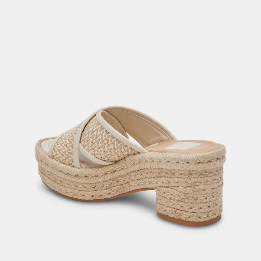ELDORA HEELS NATURAL WHITE RAFFIA^Dolce Vita Clearance