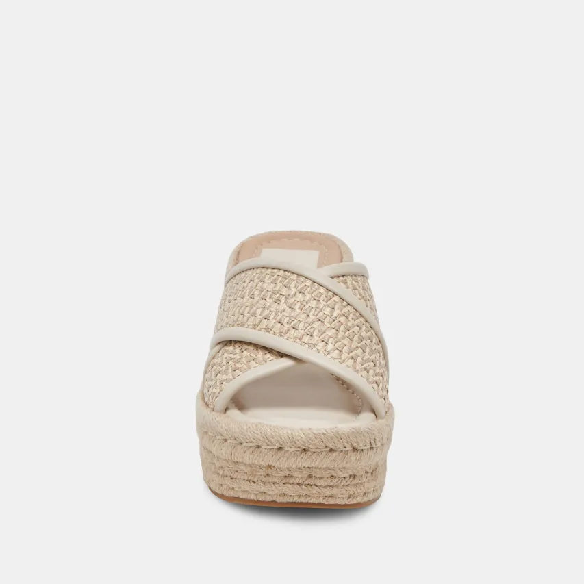 ELDORA HEELS NATURAL WHITE RAFFIA^Dolce Vita Clearance
