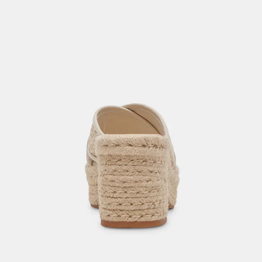 ELDORA HEELS NATURAL WHITE RAFFIA^Dolce Vita Clearance