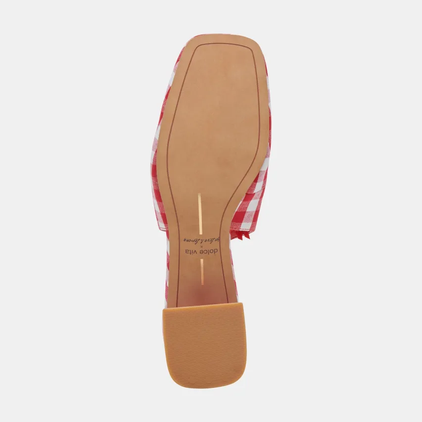 ELODIE HEELS WHITE RED GINGHAM^Dolce Vita Fashion