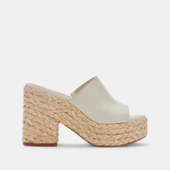 ELORA HEELS IVORY LEATHER^Dolce Vita Hot
